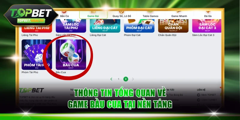 Thông tin tổng quan về game bầu cua tại nền tảng